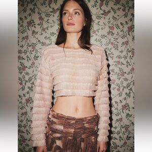 Kimchi Blue Mabel Textured Tie-Back Top NWT